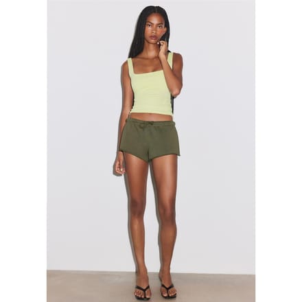 Stradivarius Mini sweatstof short  Kaki XL