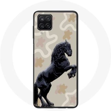 Coque - Frison - Galaxy A12 - Noir - Souple - Race de cheval noir