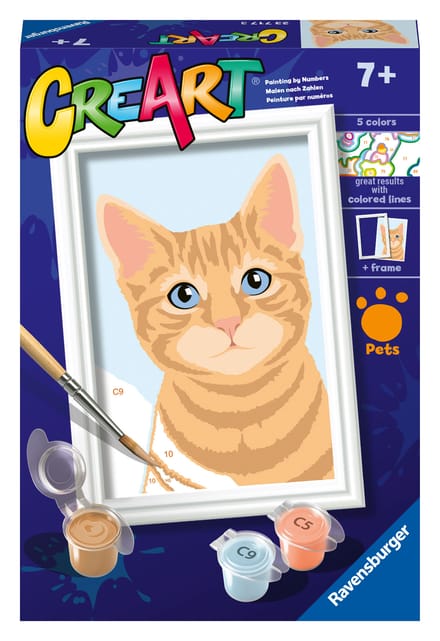 Ravensburger CreArt Orange Tabby - Schilderen op nummer voor kinderen