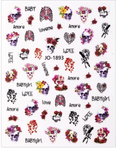 GNB-LAB JO-1893 Serie - Zelfklevende Nagelstickers - Halloween - Dunne - Flexibel