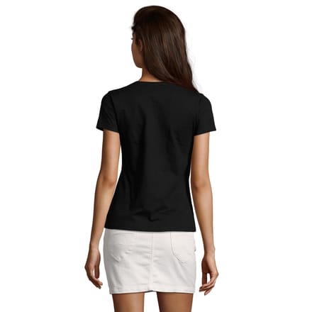 SOLS Dames/Dames Imperial V Hals T-shirt (Diep zwart)