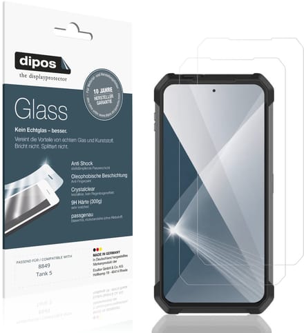 dipos – 2x Pantserfolie geschikt voor 8849 Tank 5 | 9H Screenprotector