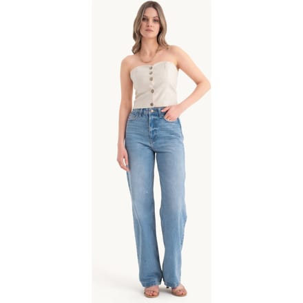 Sweethart Nek Knop Bandeau Crop Top