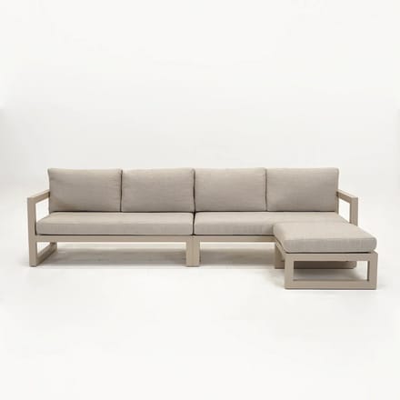 Vita Grosso 4-zits bank + hocker beige