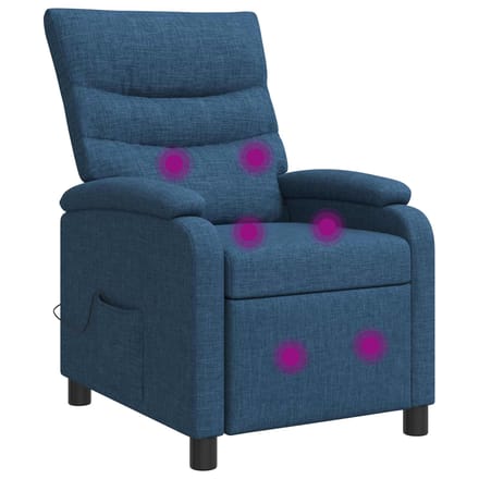 vidaXL - Massage - Relaxstoel - Blauw - Stof