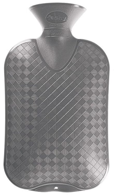 Warmwater kruik - grijs - geribbeld - 2 liter - bedkruik