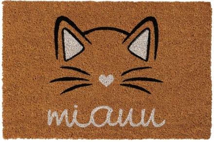 Boltze - Deurmat - Poes - Kokosmat - Miauw . 40x60cm