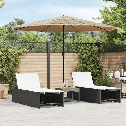 vidaXL - Parasol - met - stalen - paal - 324x324x247 - cm - bruin