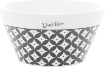 Dutch Rose Zwart/Wit Kom Rondje - Ø14cm