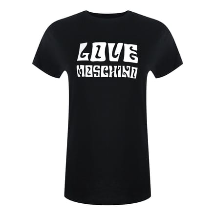 Love Moschino Groovy Logo Zwart T-shirt