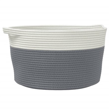 vidaXL - Opbergmand - Ø - 40x25 - cm - katoen - grijs - en - wit