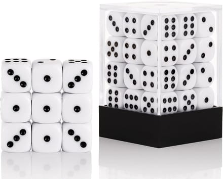 Mini Dobbelstenen Set - Spel Dobbelstenen - Spelavonden - Met Opbergdoos - 12 mm - Wit