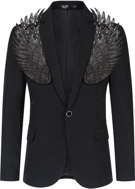 ALLTHEMEN Heren Partypak - Paillettenjas - XL