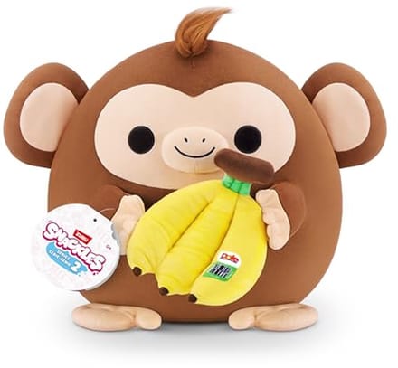 Snackles 77605L, Monkey (Dole, Banana), Series 2, groot pluche speelgoed, klein (20 cm)