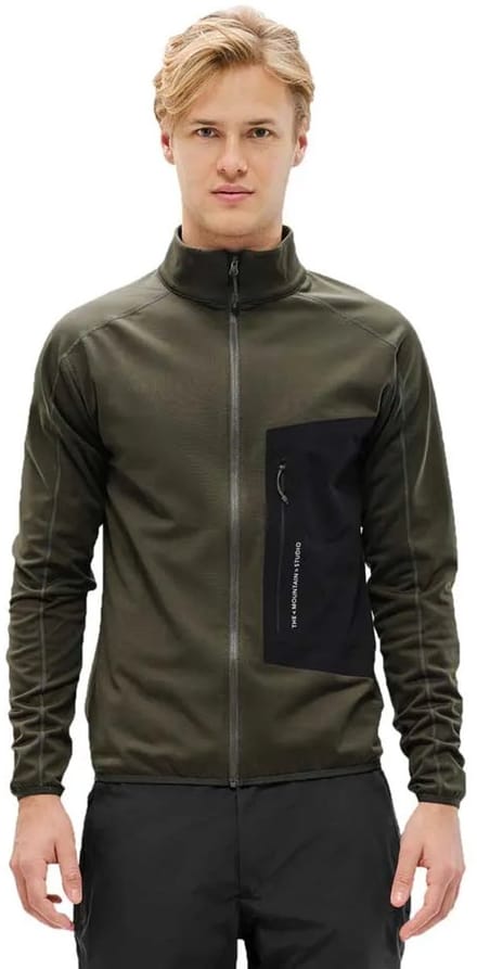 The Mountain Studio Tecno Grid T-neck Fleece Met Volledige Rits Groen S Man