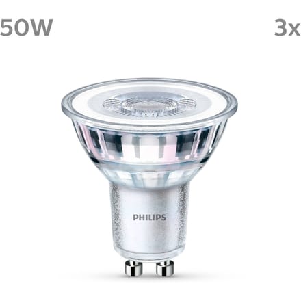 Philips LED Spot - 50 W - GU10 - Koelwit licht - 3 stuks