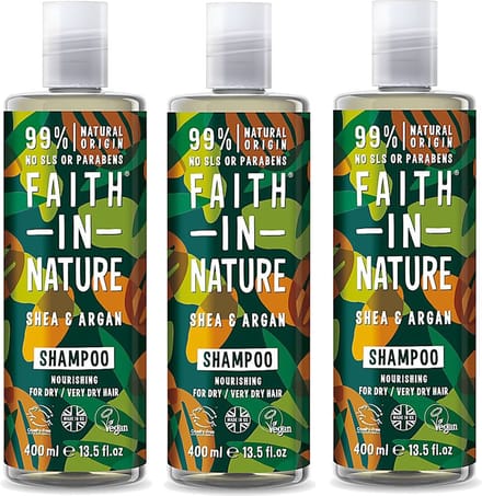 Faith in Nature - Shea & Argan Shampoo - 400ml - 3 Pak