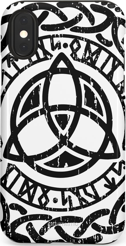 Casetastic hoesje geschikt voor Apple iPhone X / Apple iPhone XS - Dubbellaagse bescherming - Valhalla eer - Fashion Case - Wit Zwart Grijs