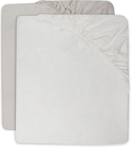 Jollein ledikant hoeslaken 2 stuks Ivory / Nougat unisex