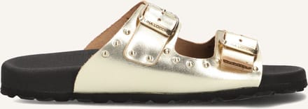 LINA LOCCHI 2 Gesp Slipper Met Studs Slippers - Dames - Goud - Maat 39