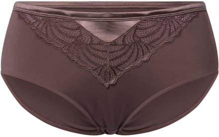 Ulla Popken - Dames - Midislip kant microvezel - Aarde - Maat 46+