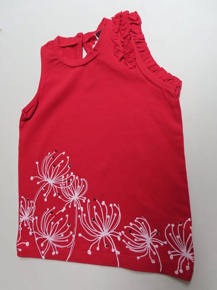 Mouwloze t shirt - Topje - Meisjes - Rood - 2 jaar 92