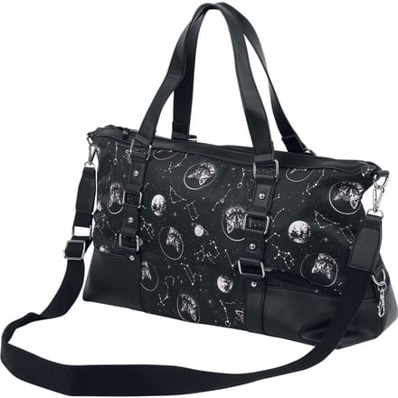 Banned - Gothic Handtas - Space Cat - voor Vrouwen - zwart-wit