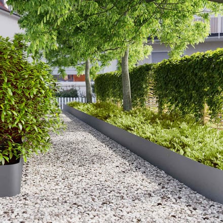 vidaXL - Gazonranden - 20 - st - 25x103 - cm - koudgewalst - staal - antraciet
