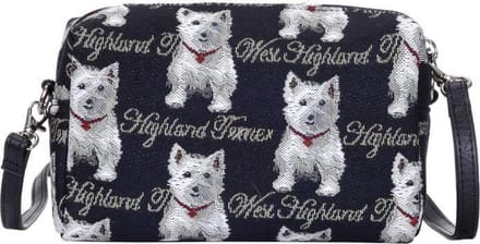 Signare Mini tasje Westie | Schoudertas | Gobelinstof | Hond