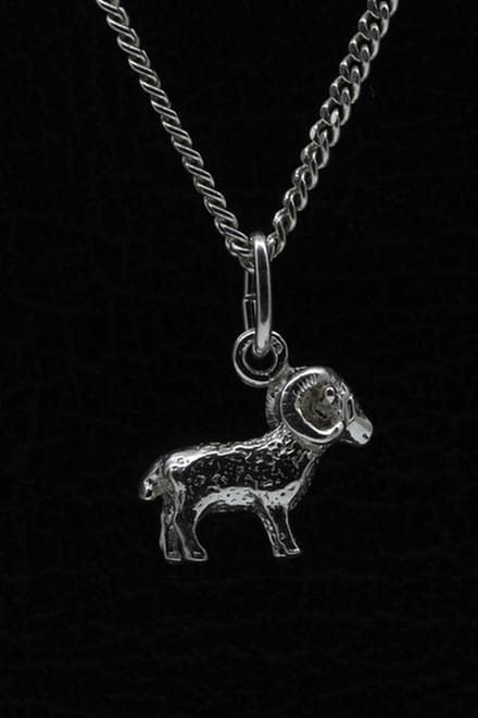 Zilveren Sterrenbeeld Ram ketting hanger - klein