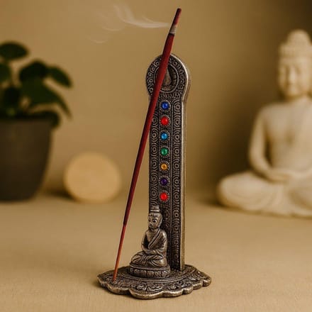 Ancient Wisdom -7 Chakra Toren Boeddha Wierookhouder 16x6x7cm