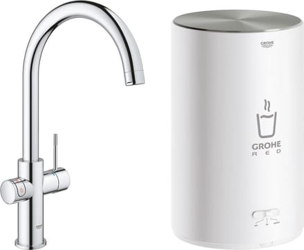 GROHE Red Compact 3 in 1 Kokendwaterkraan - C-uitloop - 4L boiler – Chroom