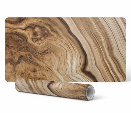 Antislip bureauonderlegger met houten golfpatroon 90x45 cm