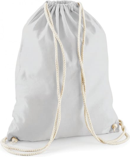 Westford Mill Cotton Gymsac WM110 - Light Grey - 37 x 46 cm