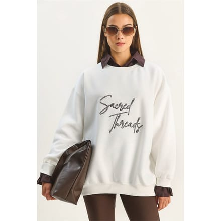 Geborduurd Crew Neck Sweatshirt