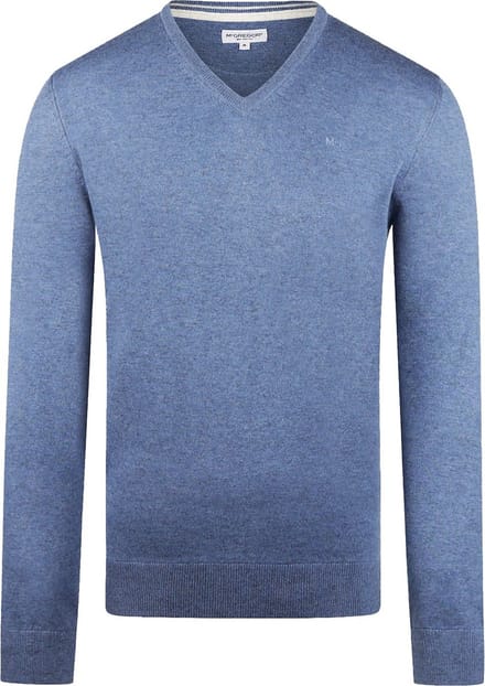 McGregor Trui Merinowol V-Hals Faded Blauw - Maat 3XL - Heren - Pullovers