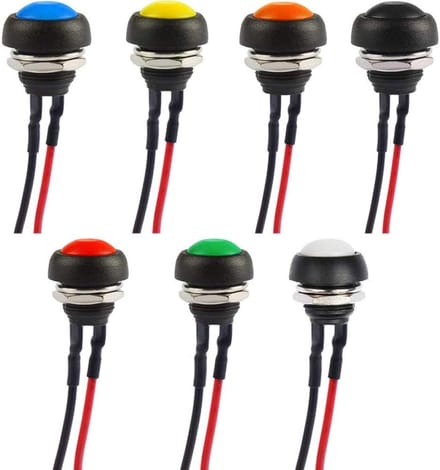 RUNCCI-YUN 12mm Waterdichte Moment Push Switch - 7 Kleuren voor Auto, Boot, Arduino DIY
