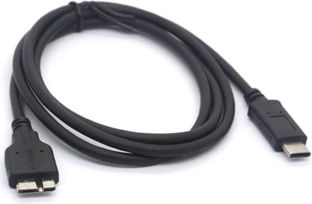 NÖRDIC USBC-101 USB-C naar USB Micro B Kabel - 3.2 Gen 1 - Voor Externe harde schijf - 1m