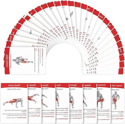 Fitness Kaarten - Oefeninstructies - Kracht Training - Aanpasbare Modules - 36 Stuks - Afbeeldingen