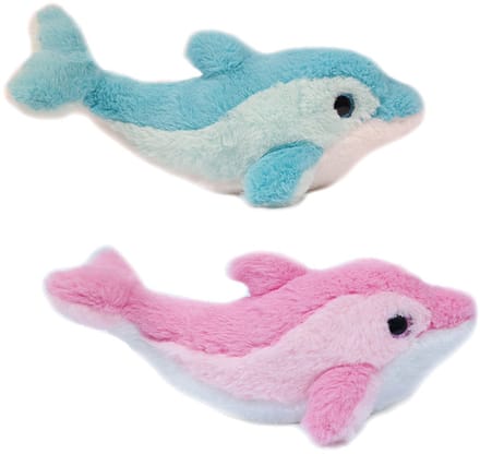 PIA Soft Toys-Set van 2 Pluche Dolfijn Knuffels 2 ass. 28 cm (blauw / roze)