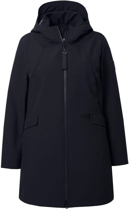 Ulla Popken - Dames - HYPRAR softshell jas waterafstotend capuchon - Zwart - Maat 46+