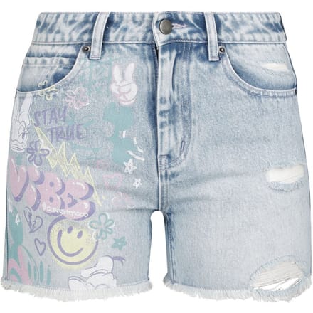 Mickey & Minnie Mouse - Disney Shorts - Stay True - 27 tot 30 - voor Vrouwen - washed denim