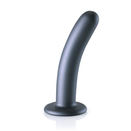 Ouch! by Shots Zachte siliconen G-Spot Dildo - 6'' / 14,5 cm - Gunmetal - Zwart