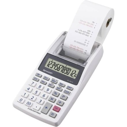 Sharp EL-1611 V Bureaurekenmachine met printer Wit Aantal displayposities: 12 werkt op batterijen, werkt op het lichtnet (b x h x d) 99 x 42 x 191 mm