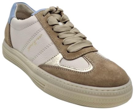 Paul Green 5466-059 ivory | dames sneaker suède met uitneembaar voetbed