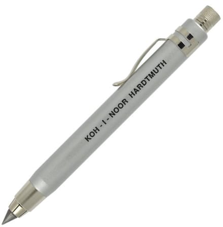 Vulpotlood met Puntenslijper en Clip – 5,6 mm Stiftdikte, Zilver