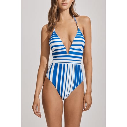 Reiss Stripe Halter Neck Swimsuit Blue Stripe Größe: 6 | Badeanzüge Outlet | Damen | Blau