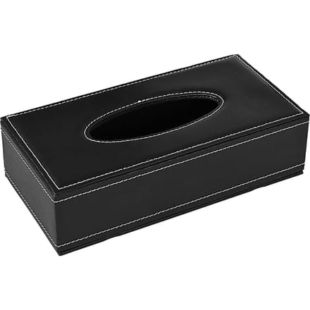 Tissueboxhoes Grote Capaciteit Rechthoekig Leer Tissueboxhouder Servetdispenser voor Thuis black