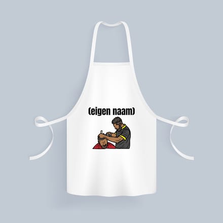 Akyol - kapper man met eigen naam Keukenschort - Kapper - barbers - collega's - verjaardag - afscheidscadeau - geschenk - kado - 82 bij 71 cm