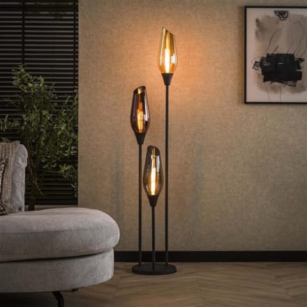 Hoyz Collection - Vloerlamp Cocoon Mix Glass - Zwart